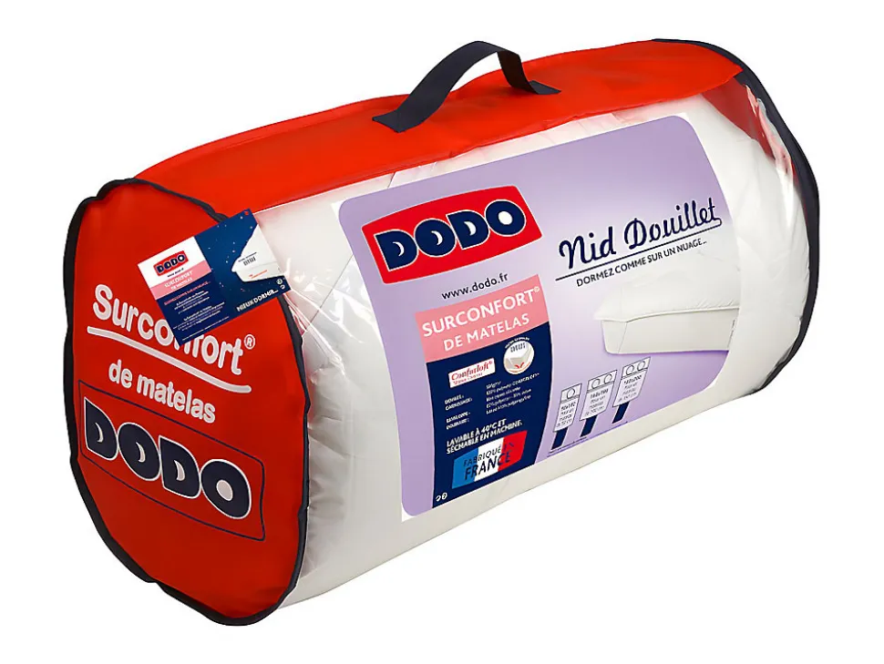 Surconfort de matelas 1 place DODO - 90x190 cm -NID DOUILLET