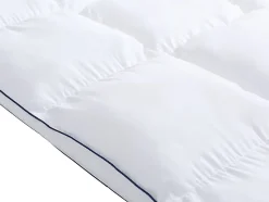 Surconfort de matelas anti-acariens 1 place - 90x 190 cm - Enveloppe satin 120 fils/cm2 - garnissage 1000gr/m2 - Blanc passepoil