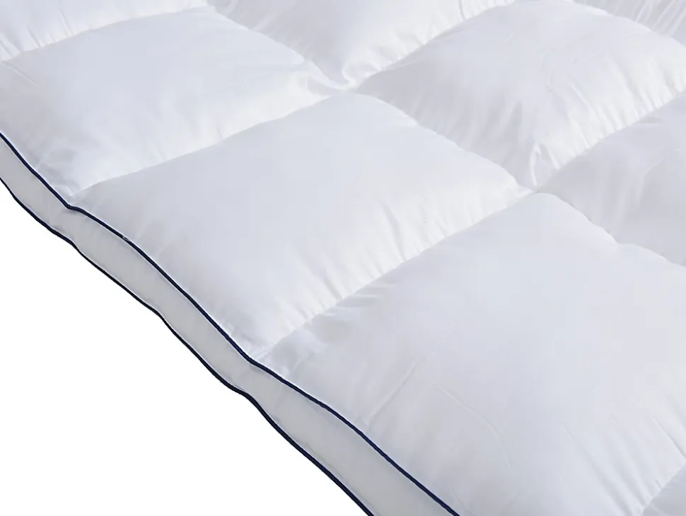 Surconfort de matelas anti-acariens 2 places - 140 x 190 cm - Enveloppe satin 120 fils/cm2 - garnissage 1000gr/m2 - Blanc