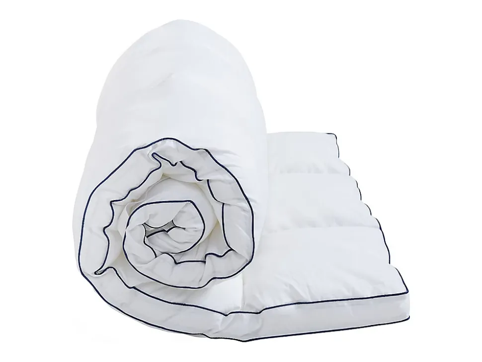 Surconfort de matelas anti-acariens 2 places - 140 x 190 cm - Enveloppe satin 120 fils/cm2 - garnissage 1000gr/m2 - Blanc