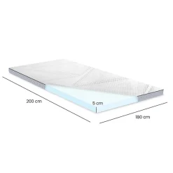 Surmatelas 180 x 200 cm mousse mémoire de forme et gel AirFeel™ - LUNA