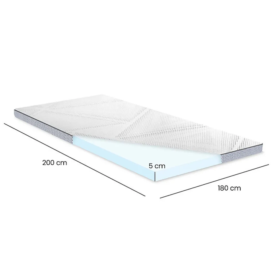 Surmatelas 180 x 200 cm mousse mémoire de forme et gel AirFeel™ - LUNA
