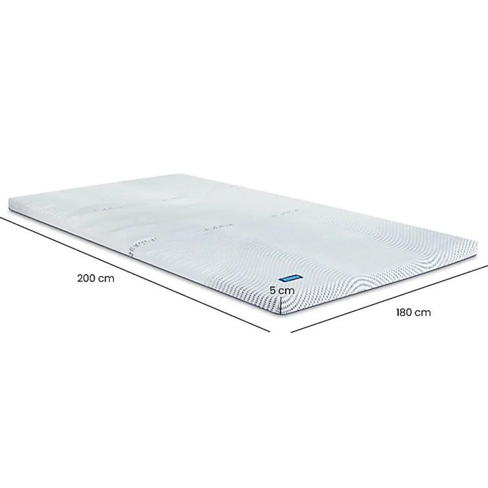 Surmatelas 180 x 200 cm mousse mémoire de forme et gel OXYGEL™ - HYPNOS