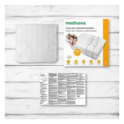 Surmatelas chauffant King Size MEDISANA - HU 676 XXL - 2 éléments de commande, 150 x 160 cm, 4 réglages de températures, lav