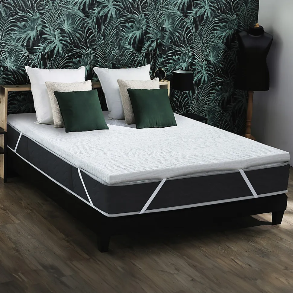 Surmatelas déhoussable mousse à mémoire forme 50kg/m3 180x200