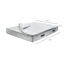 Surmatelas simple Dmammin, Surmatelas pour améliorer la posture, Surmatelas en mousse à mémoire de forme, 90x200xh5 cm