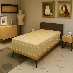 Surmatelas 90x190 - 5,5 cm - Déhoussable - Confort optimal - Usage quotidien - Haussse de confort - SUR MATELAS POLYSOF