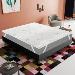Sur-matelas 180x200 - Mousse à Mémoire De Forme - Epaisseur 3cm - Revêtement Silver Fresh