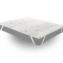 Sur-matelas 140x190 - Mousse à Mémoire De Forme - Epaisseur 5 cm - Revêtement Amovible Silver Fresh