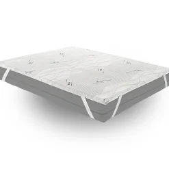Sur-matelas 90x190 - Mousse à Mémoire De Forme - Epaisseur 5 cm - Revêtement Amovible Silver Fresh