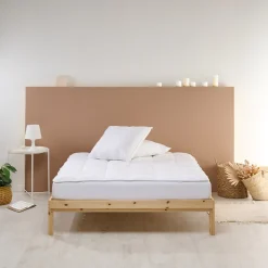 Surmatelas 90x190 cm SENSATION DUVET Confort Moelleux Enveloppe 100% coton