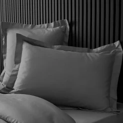 Taie d oreiller 50 x 70 cm Percale de coton gris acier