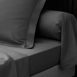 Taie d oreiller 50 x 70 cm Percale de coton gris acier