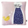 Taie de coussin en tricot de coton Chat