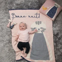 Taie de coussin en tricot de coton Chat