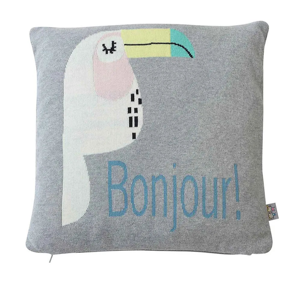 Taie de coussin en tricot de coton TOUCAN