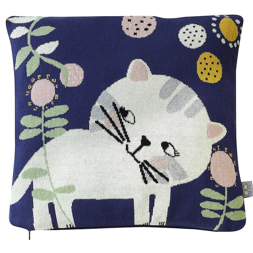 Taie de coussin en tricot de coton Chaton