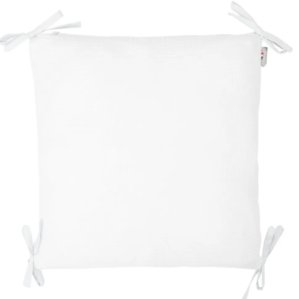 Taie de coussin modulable avec liens à nouer en gaze de coton