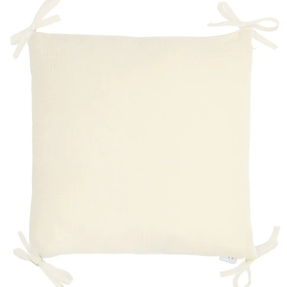 Taie de coussin modulable avec liens à nouer en gaze de coton