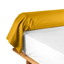 Taie de traversin 85 x 185 cm Couleur emotion jaune curry