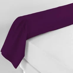 Taie de traversin 85 x 185 cm Coton uni 57 fils Myrtille Finition point bourdon élégante