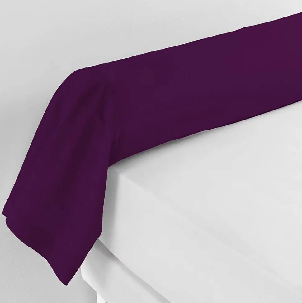 Taie de traversin 85 x 185 cm Coton uni 57 fils Myrtille Finition point bourdon élégante