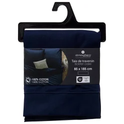 Taie de traversin Carina 85x185cm bleu encre - Atmosphera