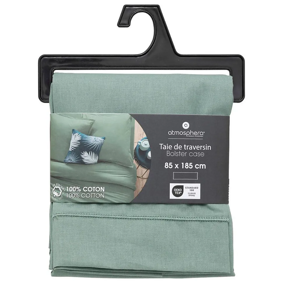 Taie de traversin Carina 85x185cm vert céladon - Atmosphera