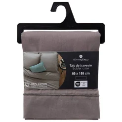 Taie de traversin Carina 85x185cm gris souris - Atmosphera