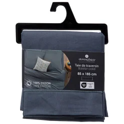 Taie de traversin Carina 85x185cm bleu orage - Atmosphera