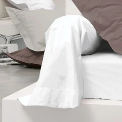 Taie de traversin uni 185x43 cm pur percale PRIMO Blanc