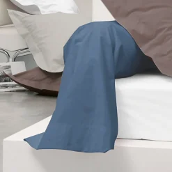 Taie de traversin uni 140x43 cm coton ALTO bleu Jean
