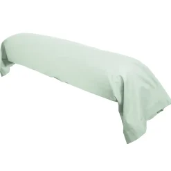 Taie de traversin uni 140x43 cm coton ALTO vert fleur d'amandier