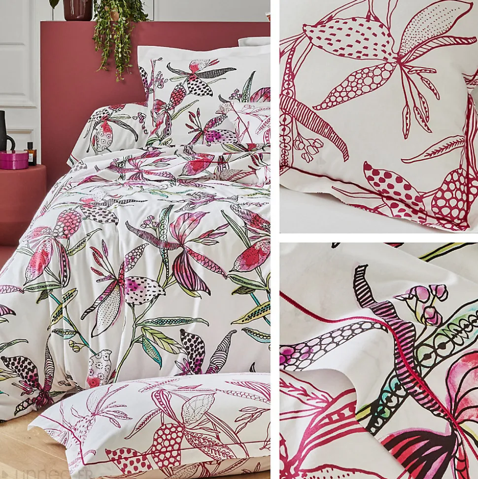 Taie de traversin 200x43 cm coton PÉNÉLOPE Rose