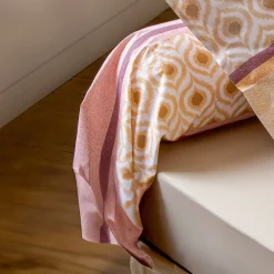 Taie de traversin 200x43 cm coton INOUK rose/beige