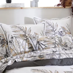 Taie de traversin 200x43 cm coton SUMATRA gris Fusain