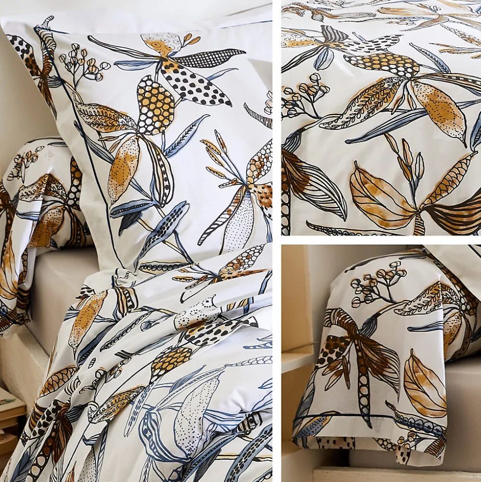 Taie de traversin 140x43 cm en coton PÉNÉLOPE beige Silice