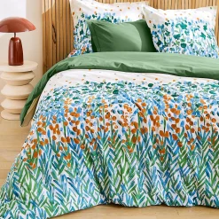 Taie de traversin 240x43 cm en coton ÉVASION Vert fougère