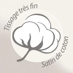 Taie de traversin 185x43 cm en satin de coton NINA blanc