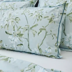 Taie de traversin 200x43 cm percale coton ELÉNA vert Nil