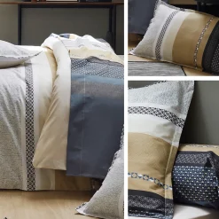 Taie de traversin 140x43 cm percale coton MARLOW acier