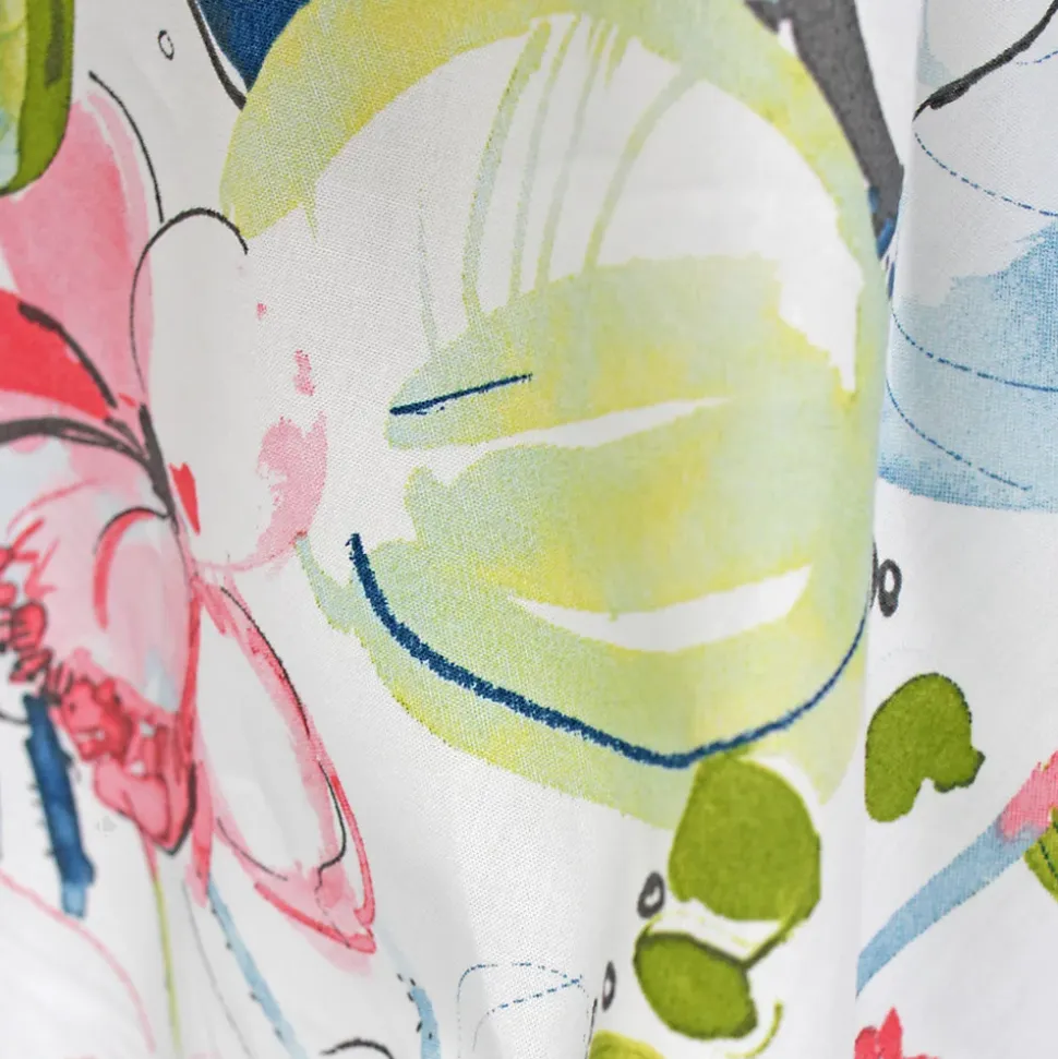 Taie de traversin 140x43 cm percale coton NENUPHAR aqua