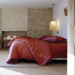 Taie de traversin 43x190 cm percale de coton MANOIR rose Pêche