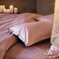 Taie de traversin 43x190 cm percale de coton MANOIR rose Rose
