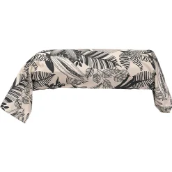 Taie de traversin 140x43 cm percale de coton ALBA beige/noir