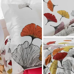 Taie de traversin 140x43 cm Percale pur coton GINKGO Rose