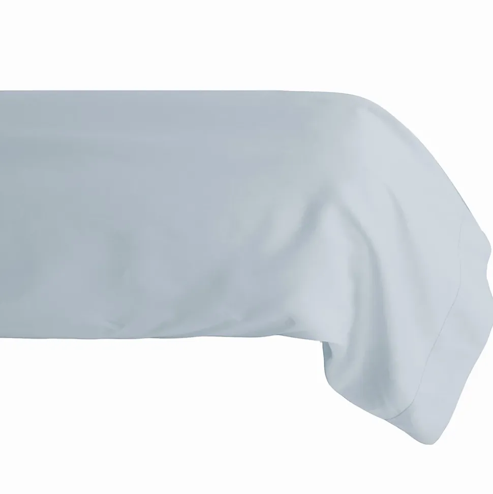 Taie de traversin 43x190 cm percale de coton MANOIR bleu Glacier