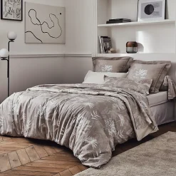 Taie de traversin 200x43 cm satin de coton CAYENNE beige ficelle