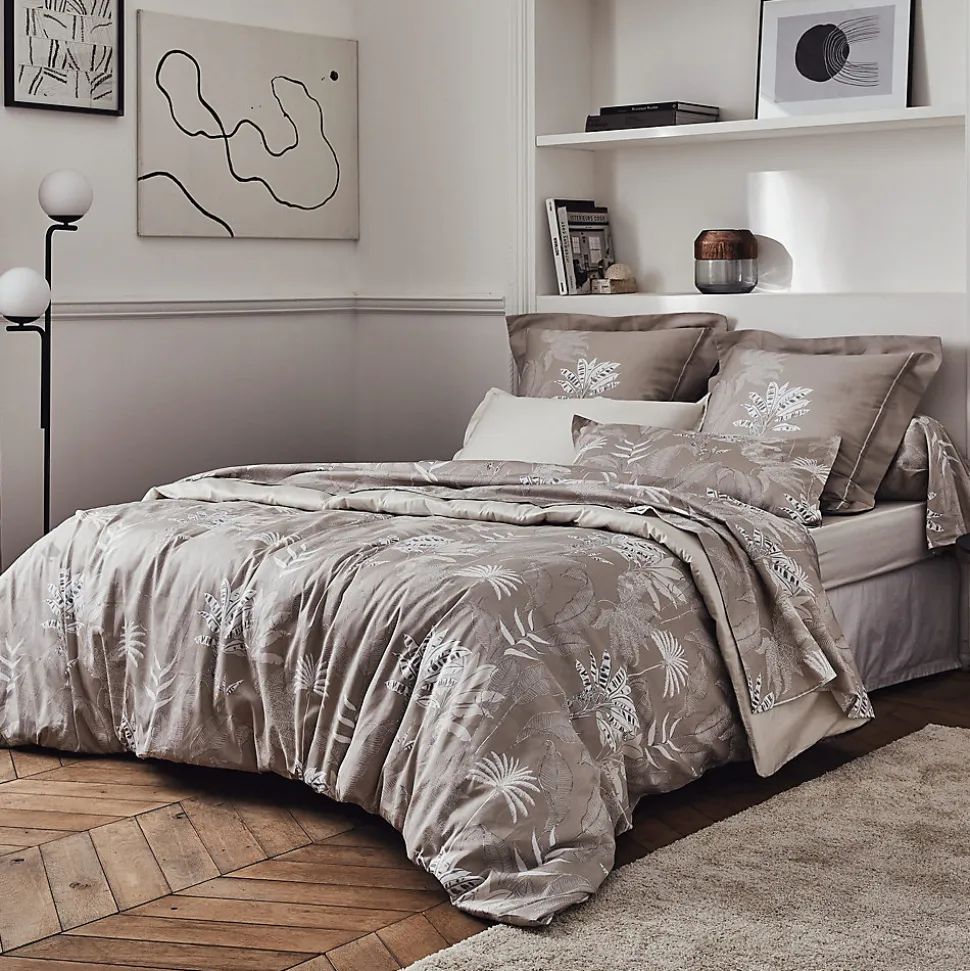 Taie de traversin 240x43 cm satin de coton CAYENNE beige ficelle