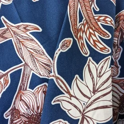 Taie de traversin 240x43 cm satin de coton BOTANIC bleu Nuit